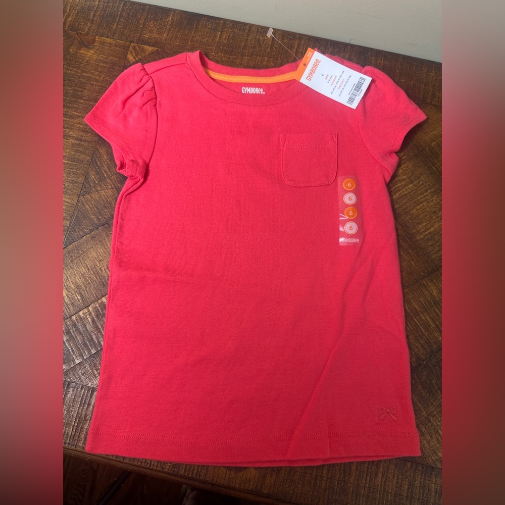 NWT Gymboree 6 Pink Coral Short Sleeve Shirt
